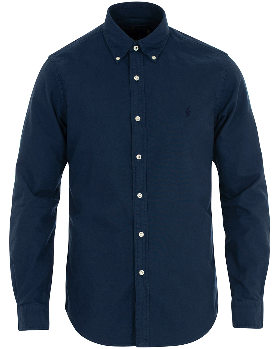 Mies | Kauluspaidat | Polo Ralph Lauren | Slim Fit Garment Dyed Oxford Shirt Newport Navy