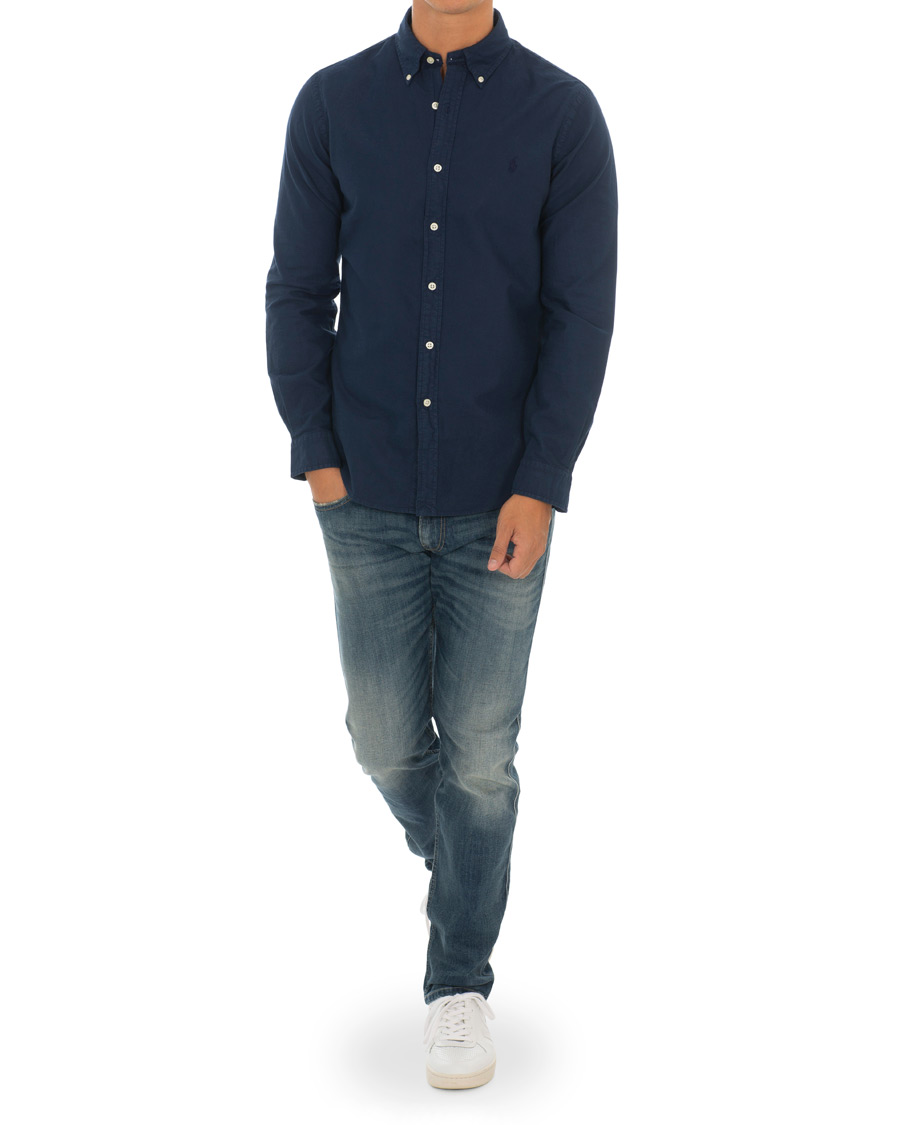 Mies | Kauluspaidat | Polo Ralph Lauren | Slim Fit Garment Dyed Oxford Shirt Newport Navy
