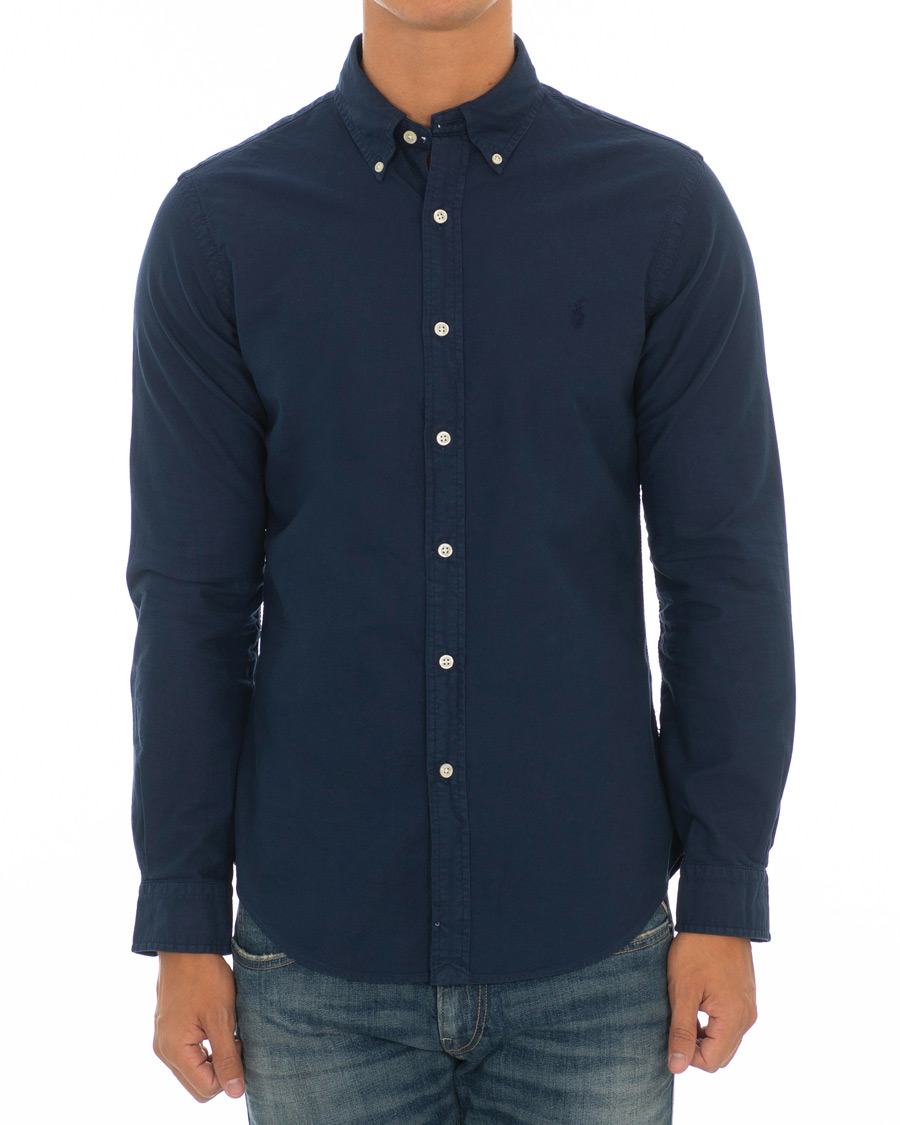 Mies | Kauluspaidat | Polo Ralph Lauren | Slim Fit Garment Dyed Oxford Shirt Newport Navy