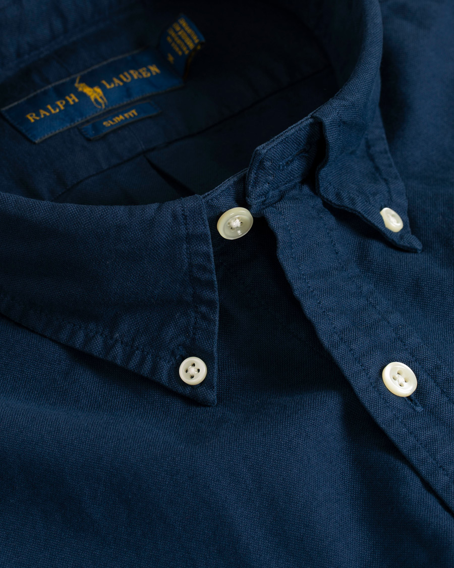 Mies | Kauluspaidat | Polo Ralph Lauren | Slim Fit Garment Dyed Oxford Shirt Newport Navy