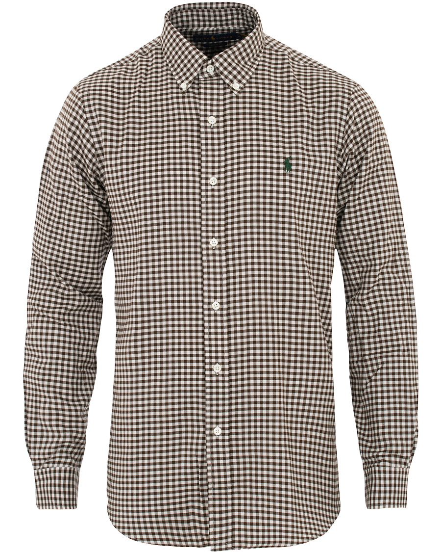 Mies | Kauluspaidat | Polo Ralph Lauren | Custom Fit Twill Check Shirt Brown/White
