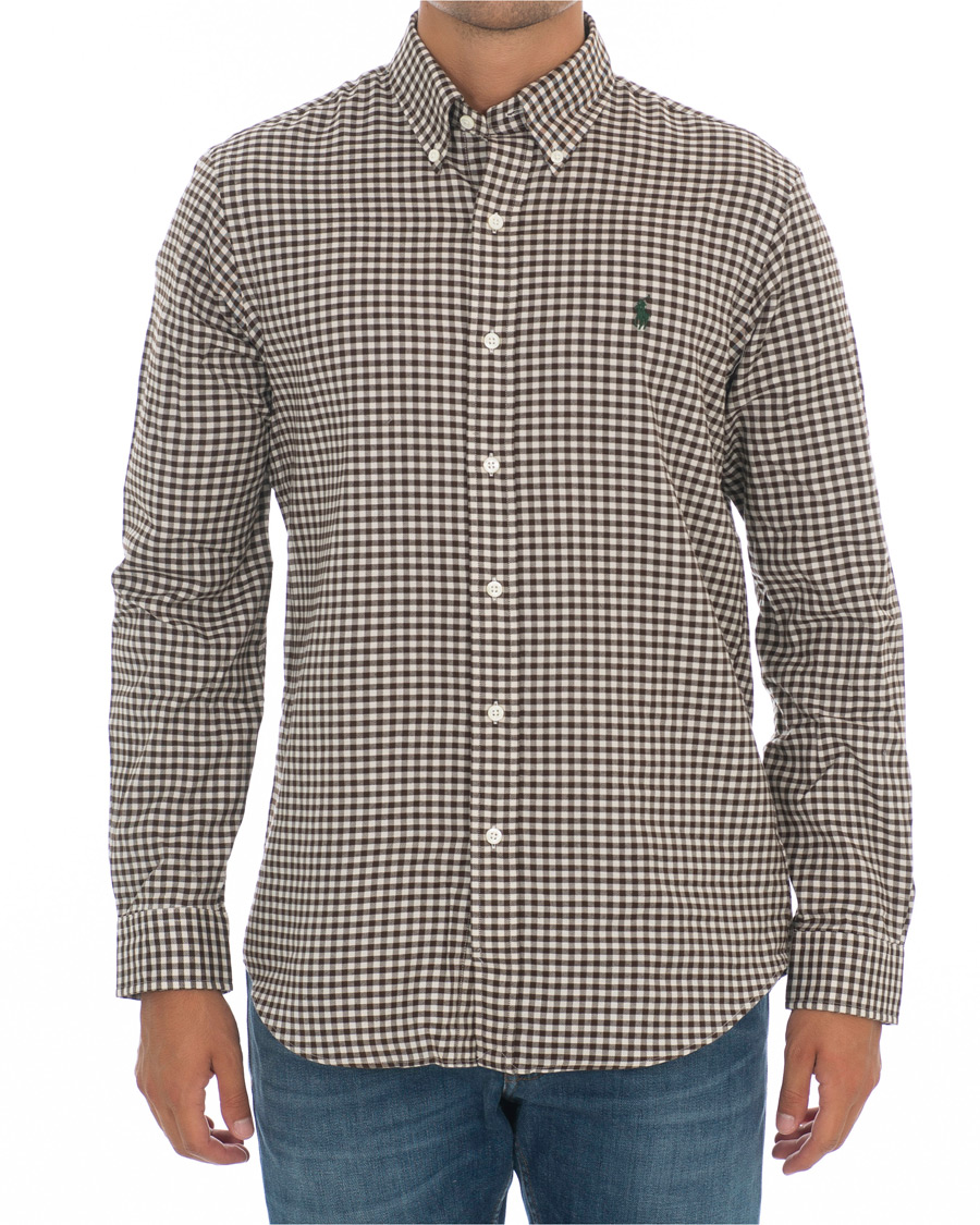 Mies | Kauluspaidat | Polo Ralph Lauren | Custom Fit Twill Check Shirt Brown/White