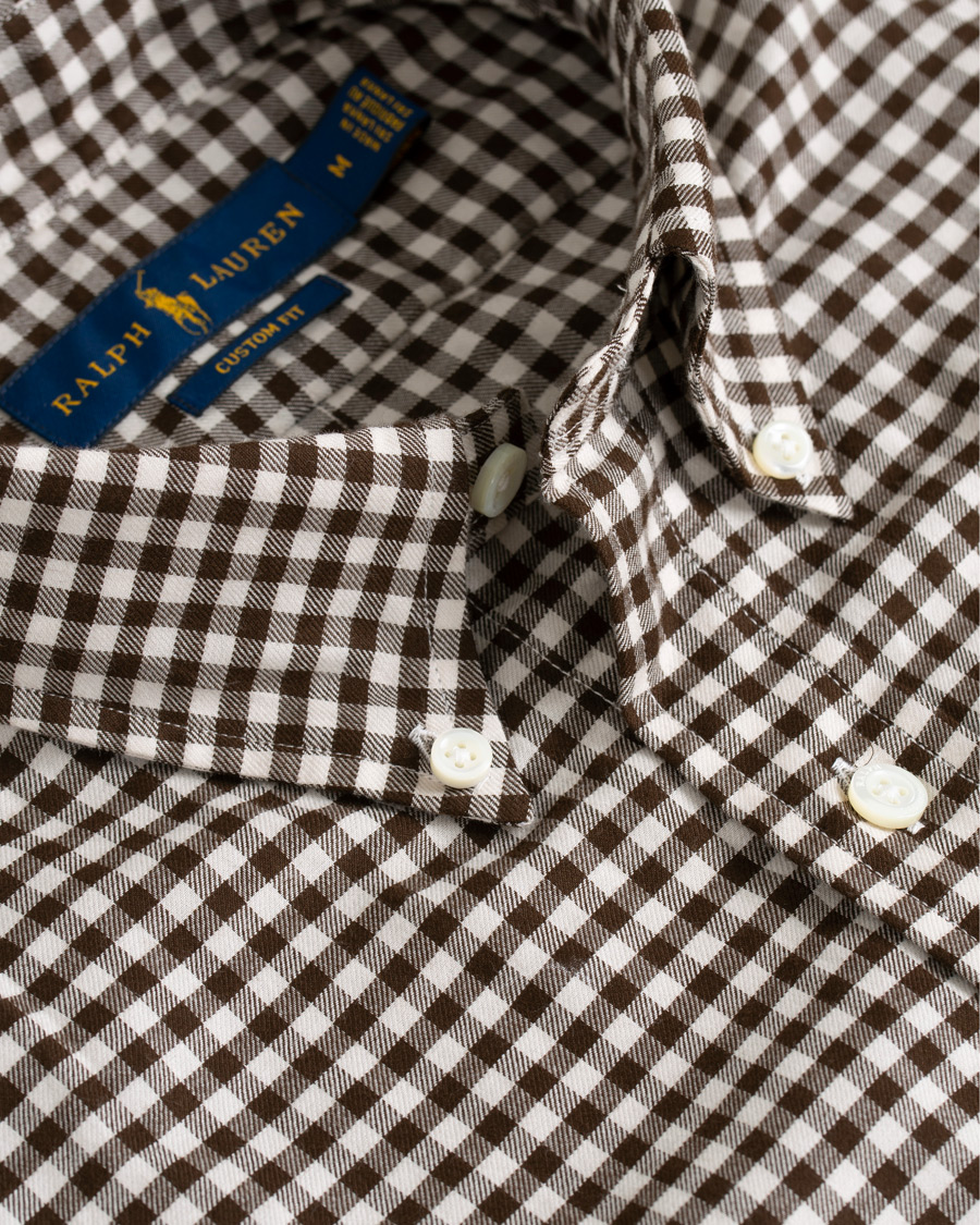 Mies | Kauluspaidat | Polo Ralph Lauren | Custom Fit Twill Check Shirt Brown/White