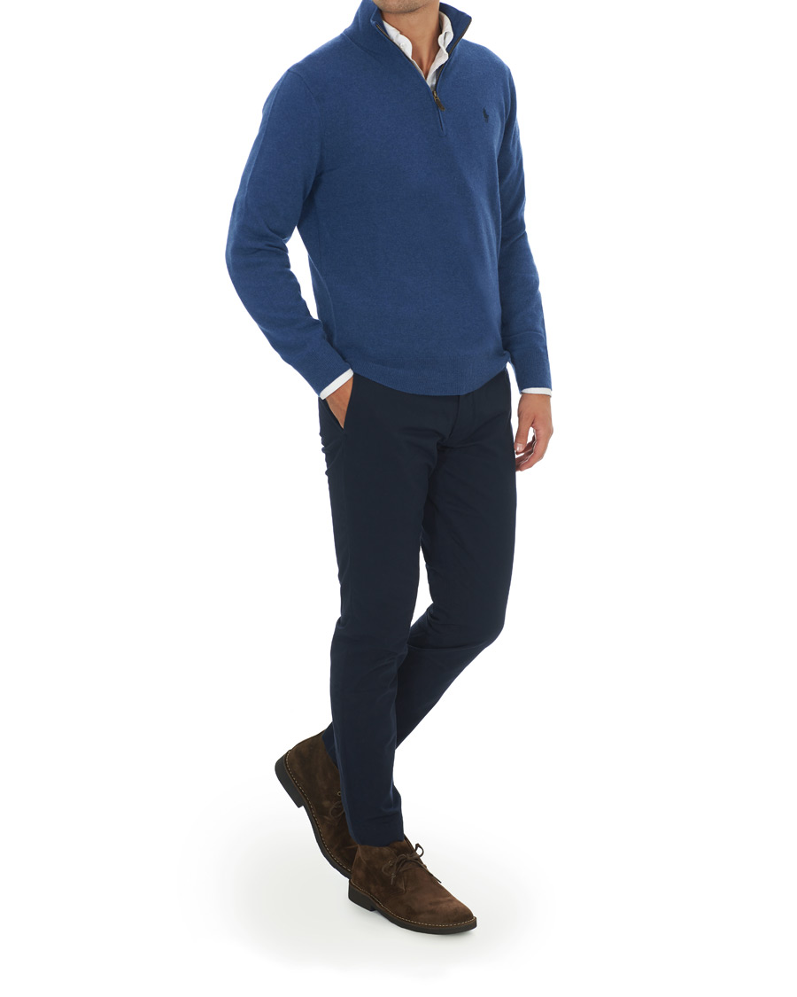 Mies | Puserot | Polo Ralph Lauren | Merino Half Zip Shale Blue