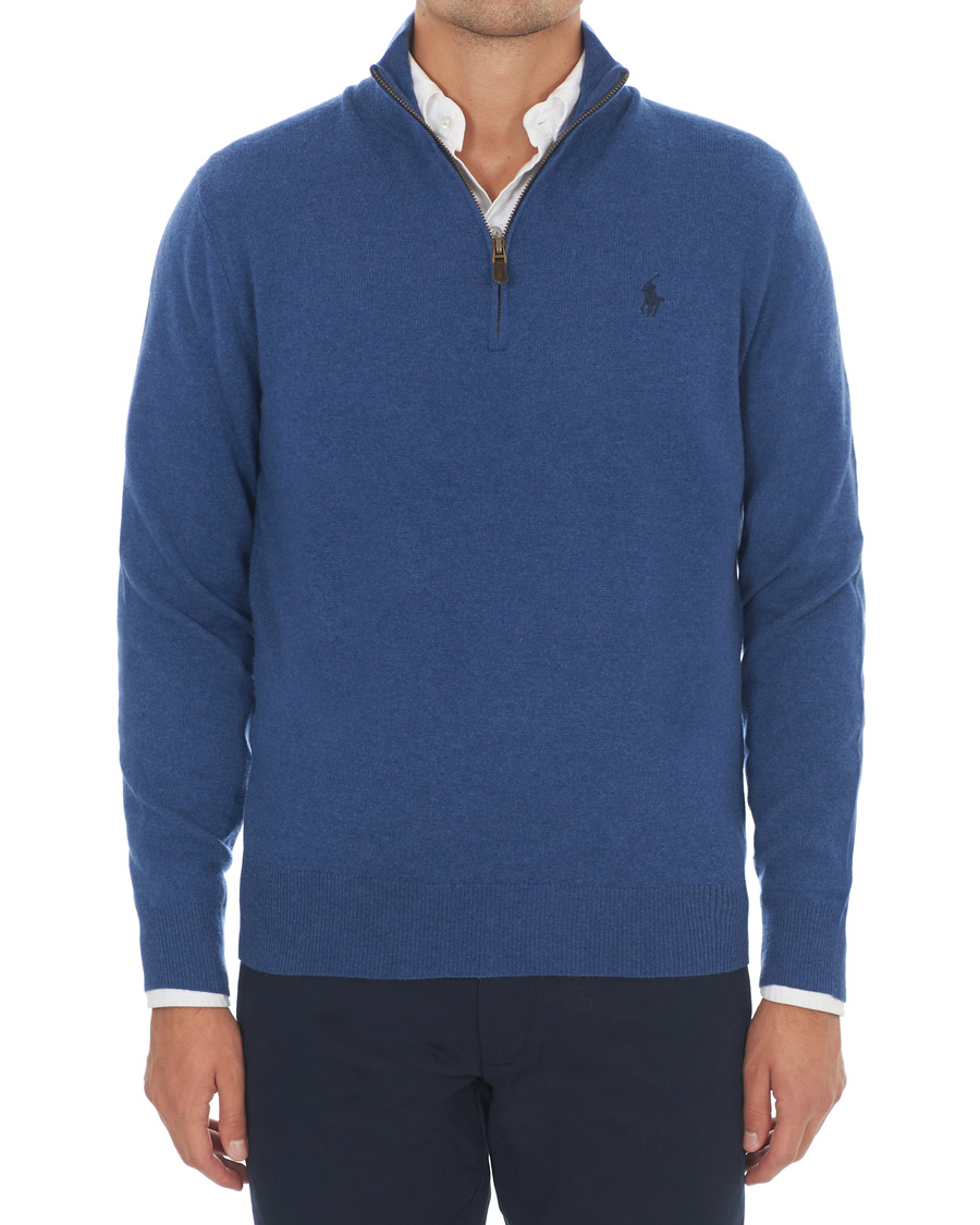Mies | Puserot | Polo Ralph Lauren | Merino Half Zip Shale Blue