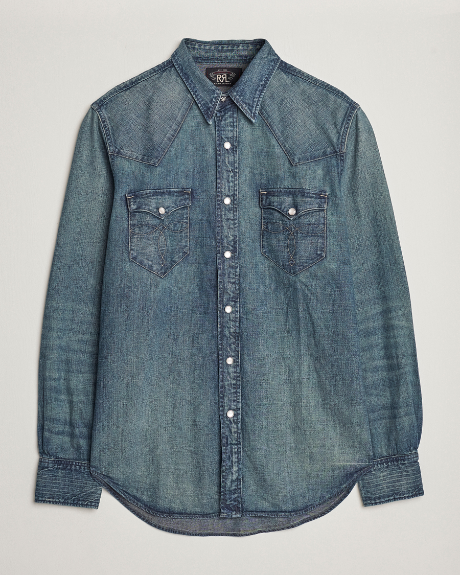 Mies | Kauluspaidat | RRL | Buffalo Western Shirt Dark Wash