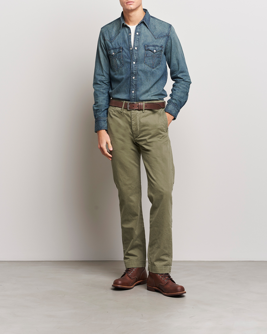 Mies | Kauluspaidat | RRL | Buffalo Western Shirt Dark Wash