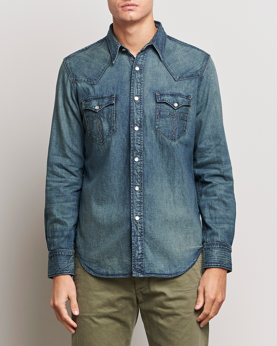 Mies | Kauluspaidat | RRL | Buffalo Western Shirt Dark Wash