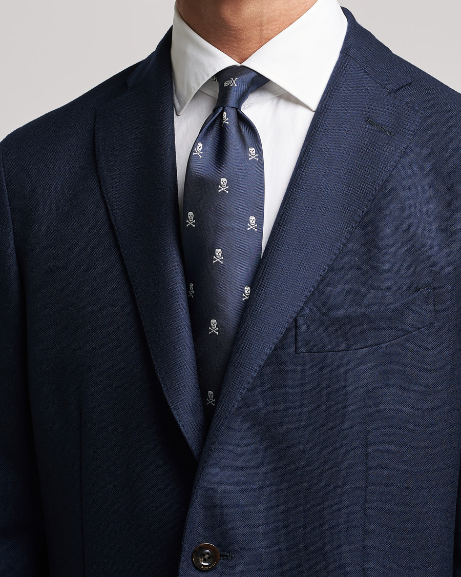 Mies | Solmiot | Ralph Lauren Purple Label | Ralph Lauren Purple LabelSkull & Crossbone Silk TieNavy