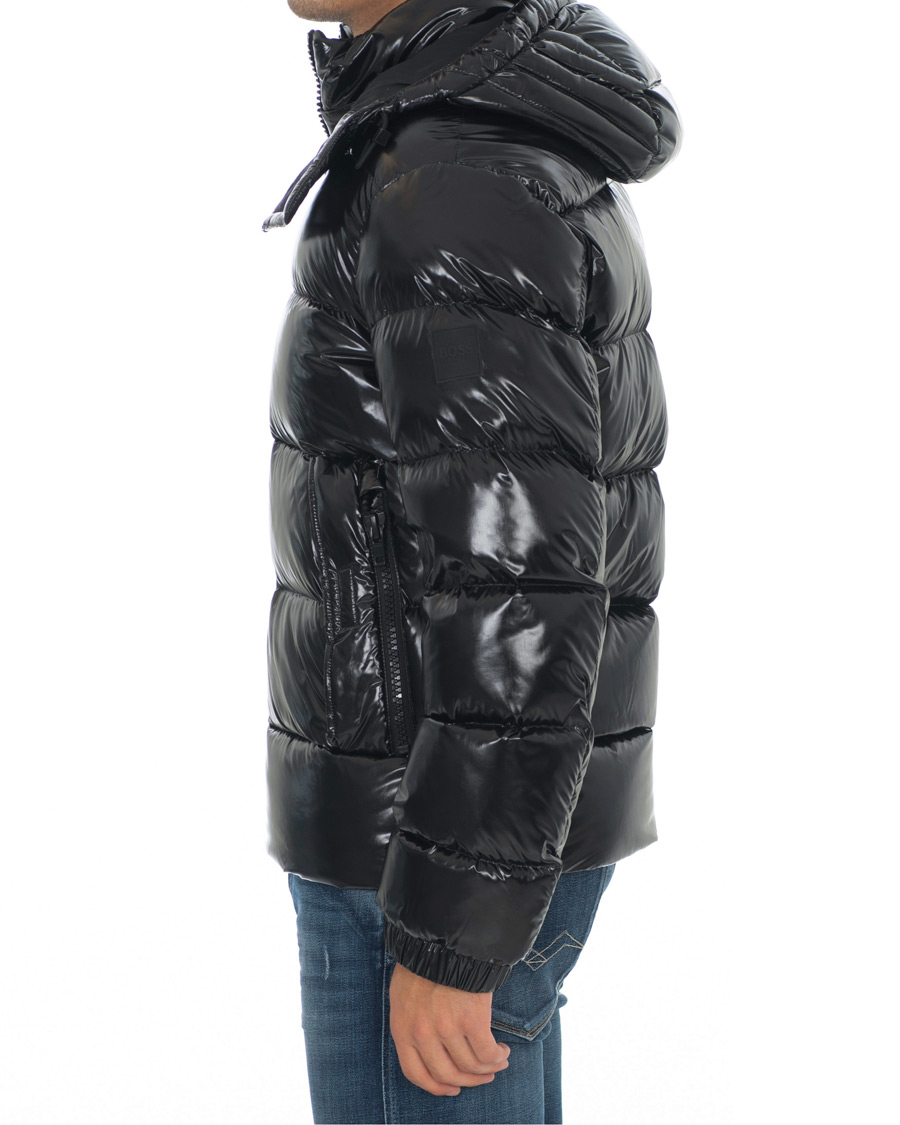 Mies | Takit | BOSS BLACK | BOSS Domar High Shine Hooded Jacket Black