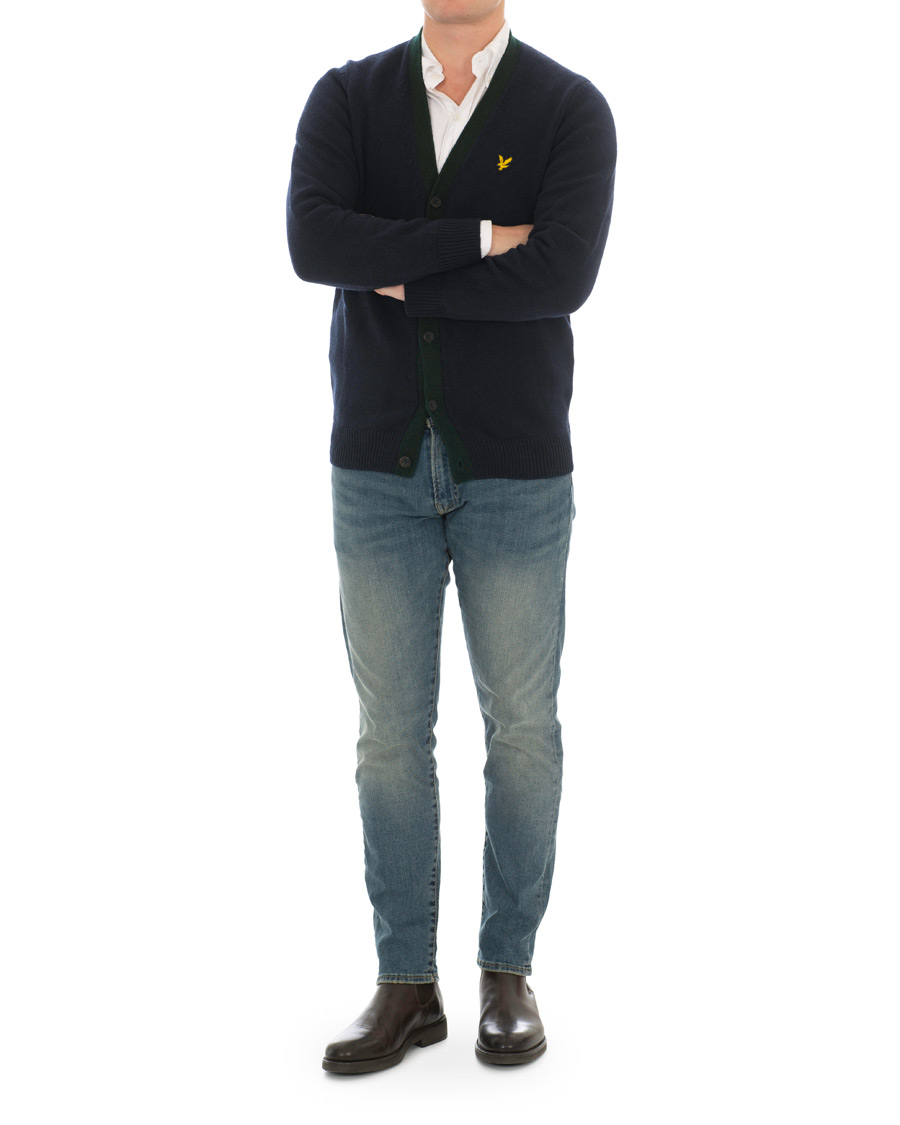Mies | Puserot | Lyle & Scott | Contrast Placket Cardigan Dark Navy