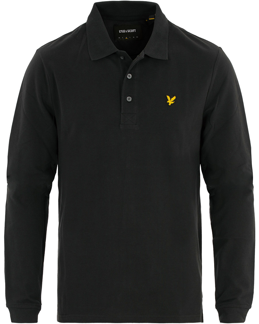 Mies | Puserot | Lyle & Scott | Long Sleeve Plain Polo True Black