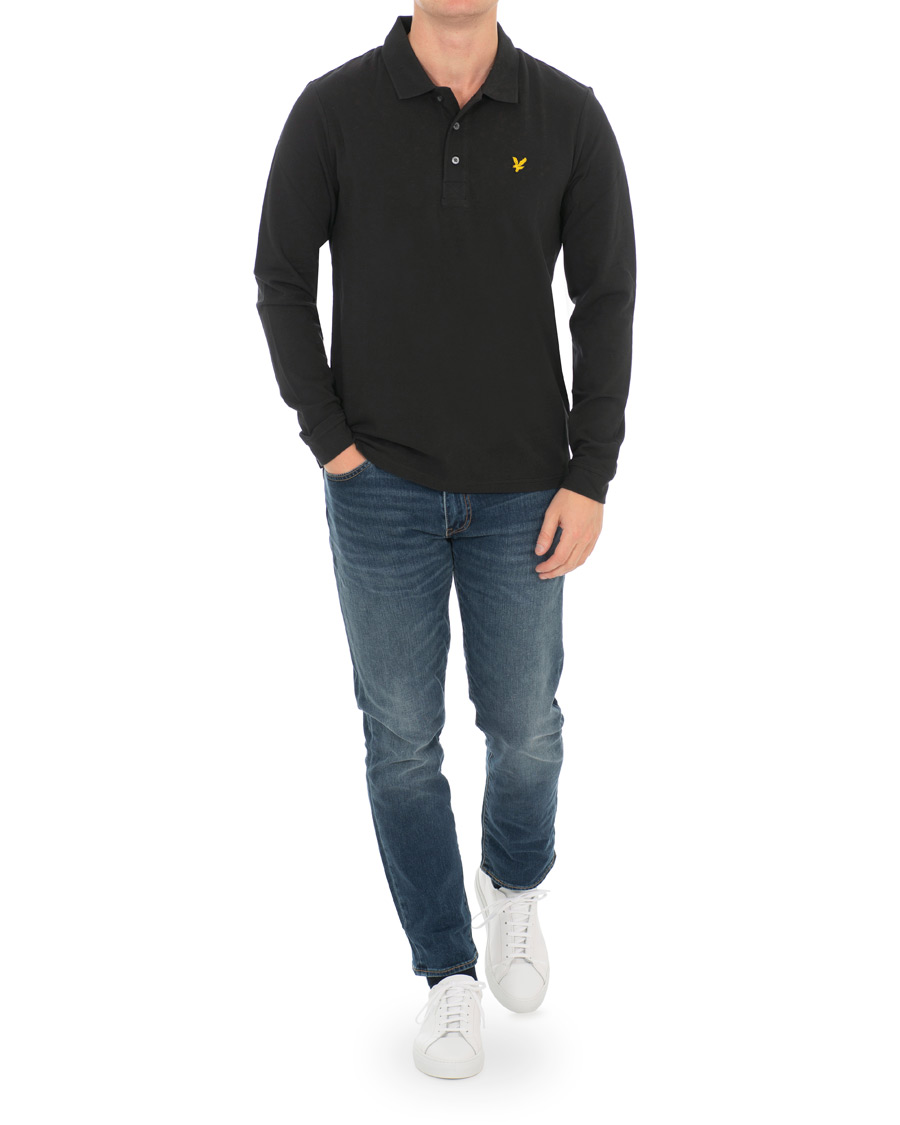 Mies | Puserot | Lyle & Scott | Long Sleeve Plain Polo True Black