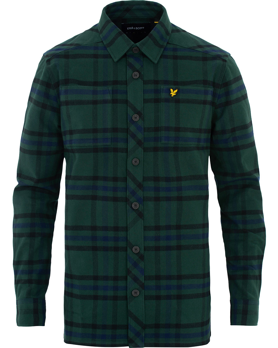Mies | Kauluspaidat | Lyle & Scott | Tartan Overshirt Jade Green