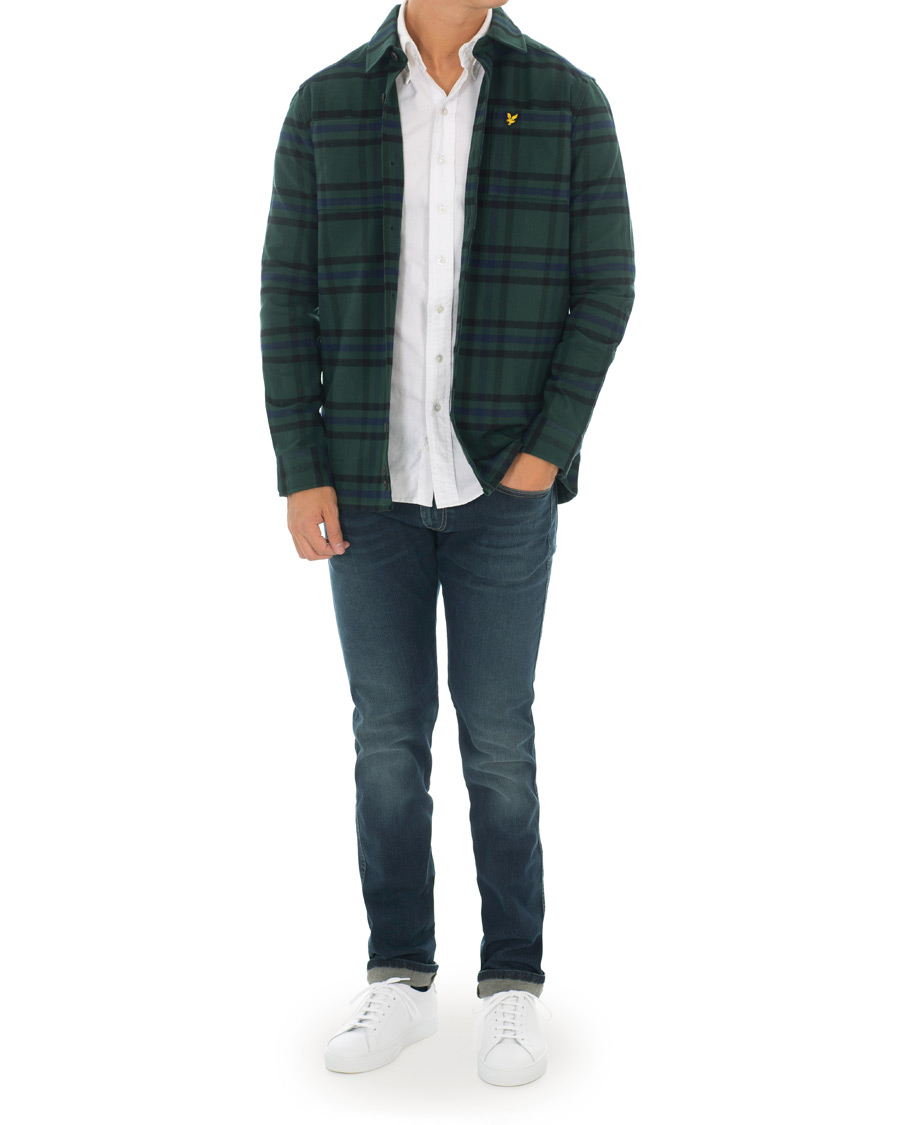 Mies | Kauluspaidat | Lyle & Scott | Tartan Overshirt Jade Green