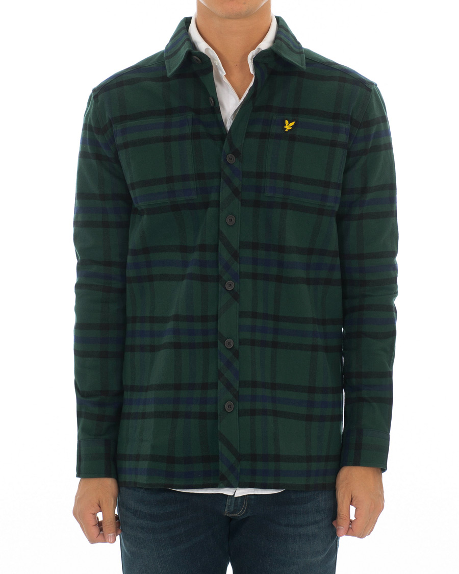 Mies | Kauluspaidat | Lyle & Scott | Tartan Overshirt Jade Green