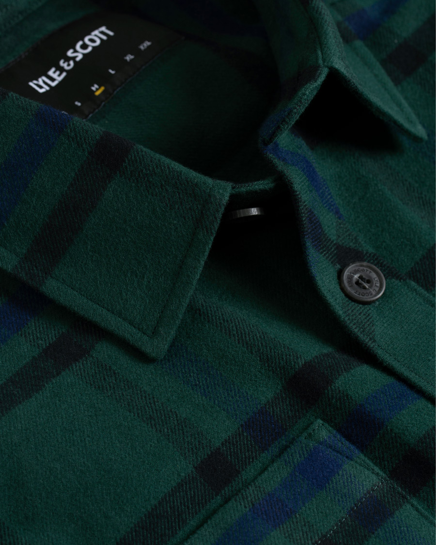 Mies | Kauluspaidat | Lyle & Scott | Tartan Overshirt Jade Green