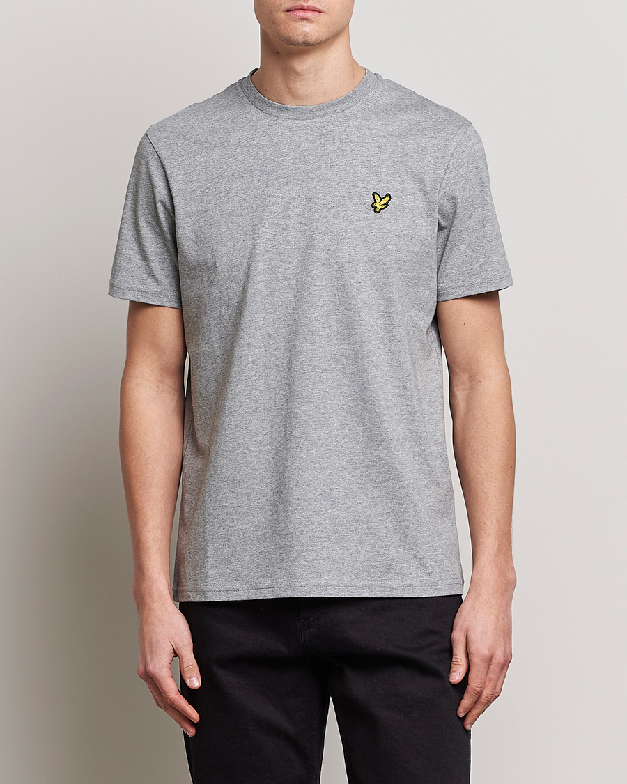 Mies |  | Lyle & Scott | Plain Crew Neck Cotton T-Shirt Mid Grey Marl