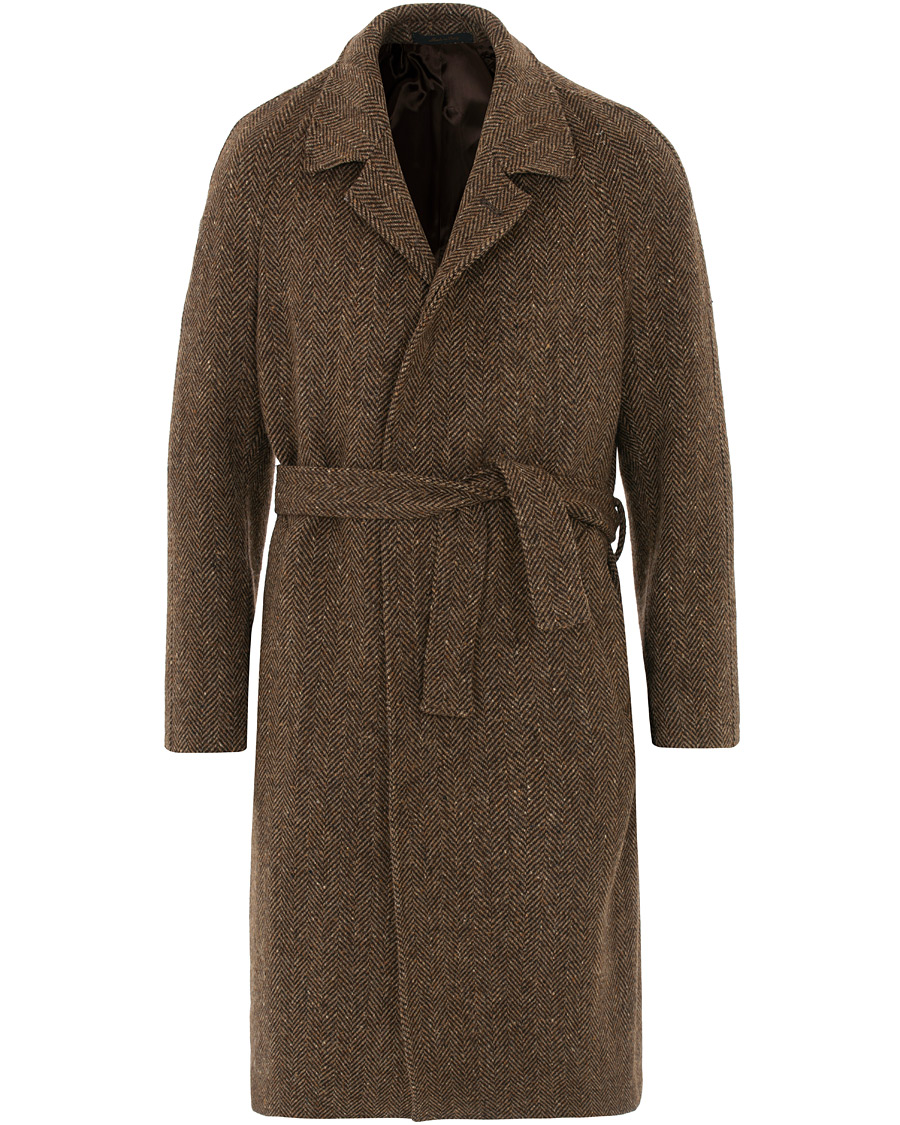 Mies | Takit | Berg&Berg | Nisse Herringbone Raglan Coat Brown