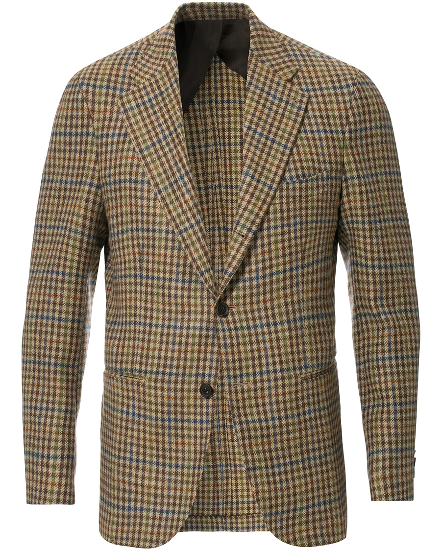 Mies | Pikkutakit | Berg&Berg | Dan II Gun Club Check Wool Blazer Brown/Olive