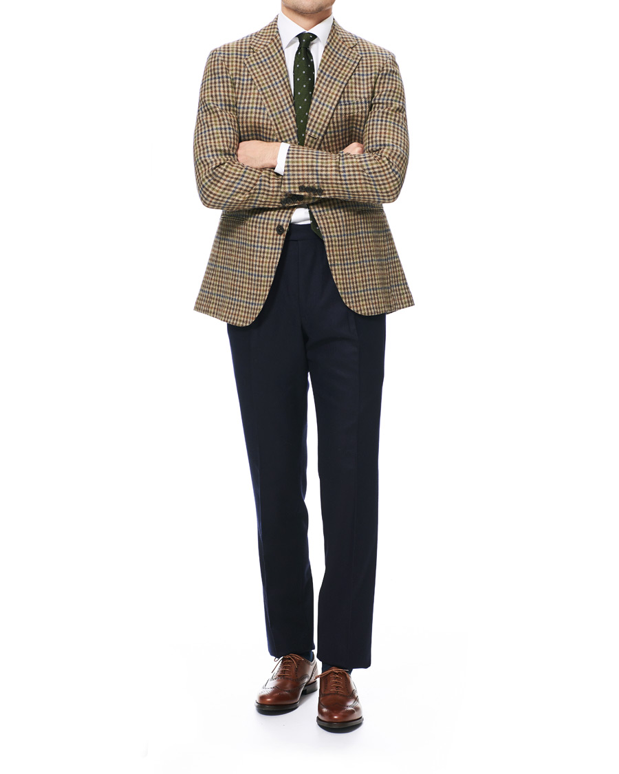 Mies | Pikkutakit | Berg&Berg | Dan II Gun Club Check Wool Blazer Brown/Olive