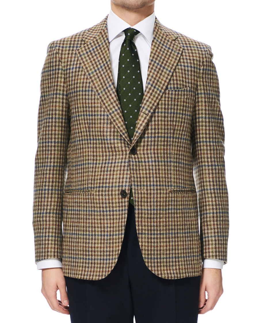 Mies | Pikkutakit | Berg&Berg | Dan II Gun Club Check Wool Blazer Brown/Olive