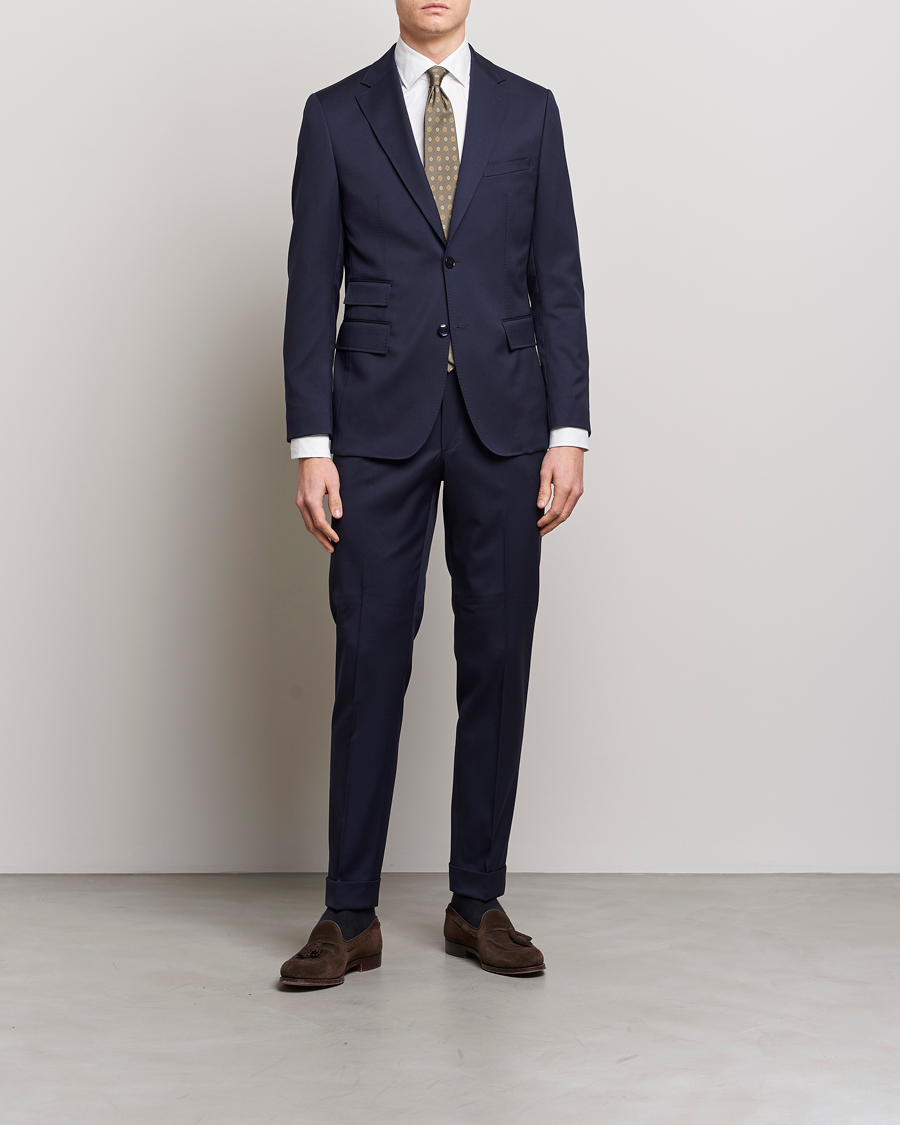 Mies | Housut | Morris | Prestige Wool Suit Trousers Navy