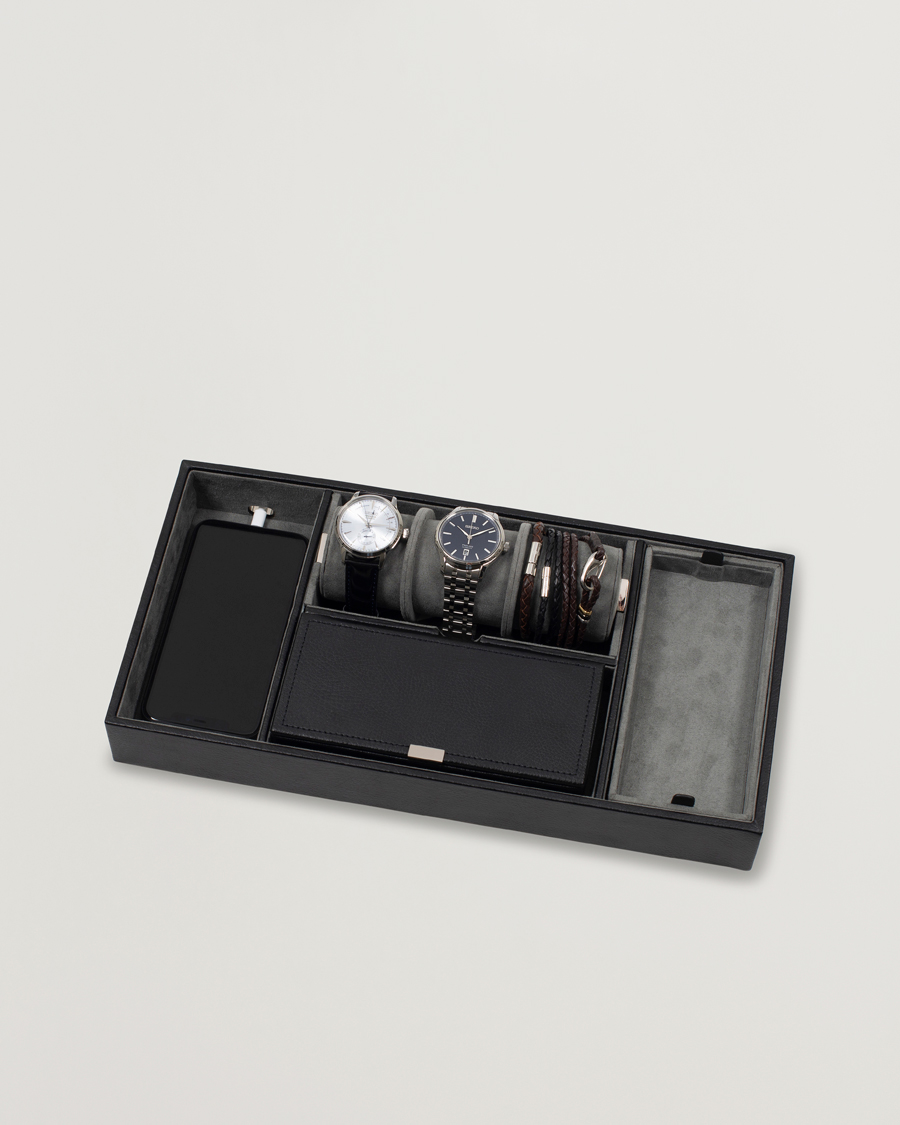Mies | Kello- ja korurasiat | WOLF | Howard Valet Tray with Cuff Black/Grey Pebble