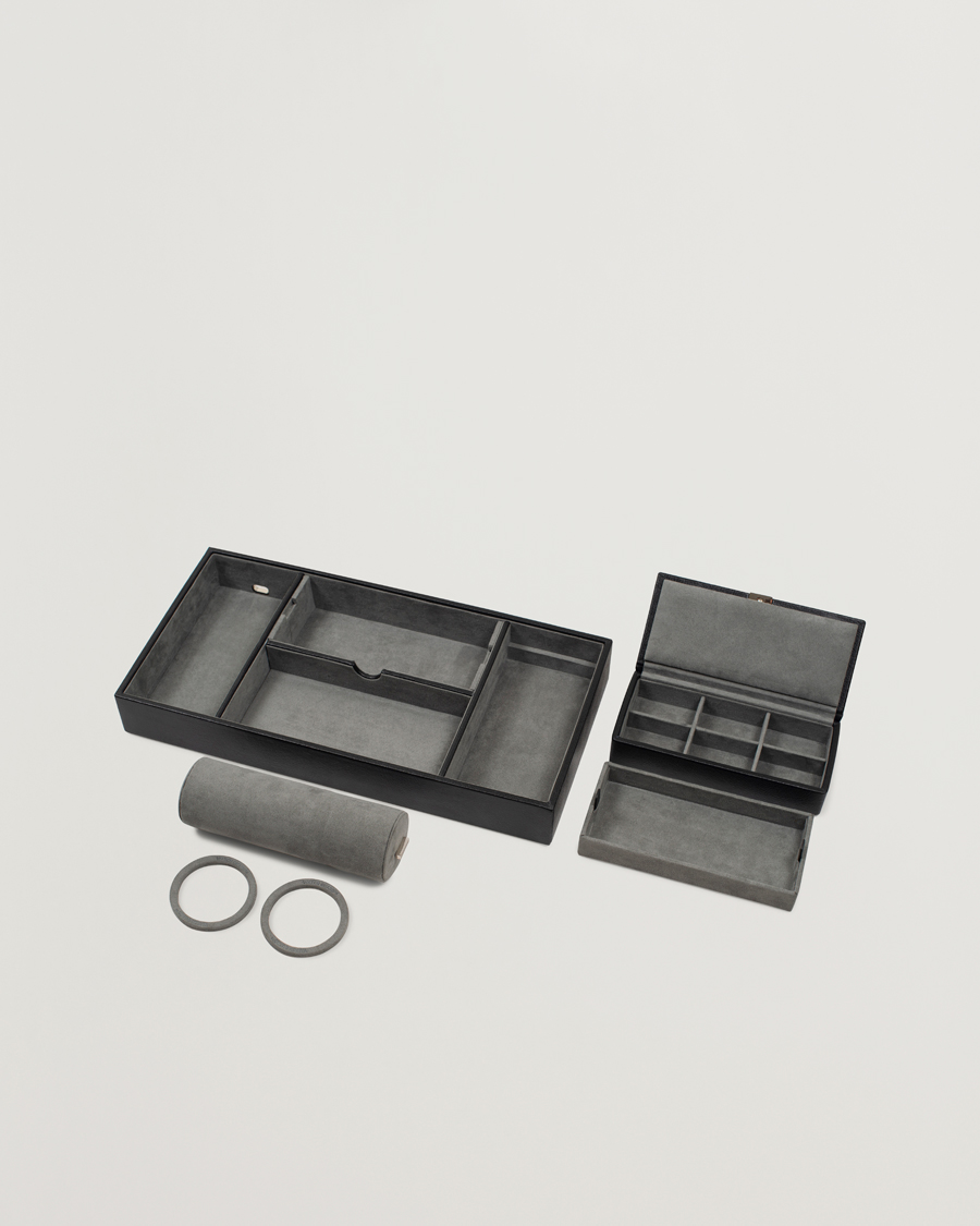 Mies | Kello- ja korurasiat | WOLF | Howard Valet Tray with Cuff Black/Grey Pebble