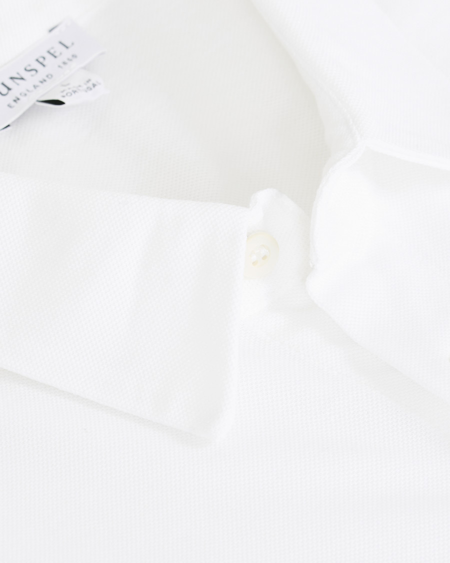 Mies | Kauluspaidat | Sunspel | Long Sleeve Pique Shirt White