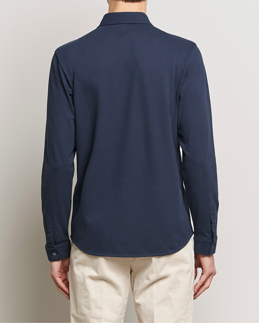 Mies | Kauluspaidat | Sunspel | Long Sleeve Button Down Pique Shirt Navy