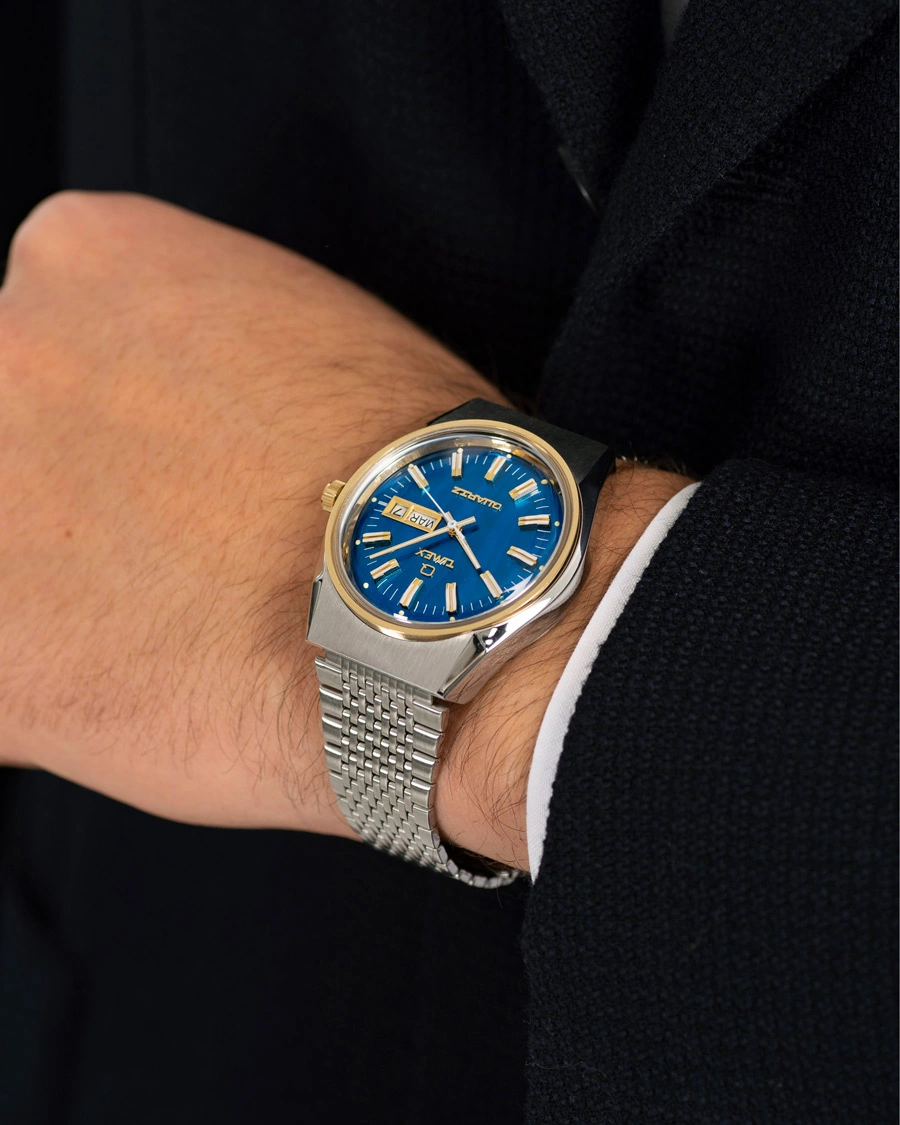 Mies | Timex Q Reissue 1978 Falcon Eye 38mm Steel/Blue Dial | Timex | Q Reissue 1978 Falcon Eye 38mm Steel/Blue Dial