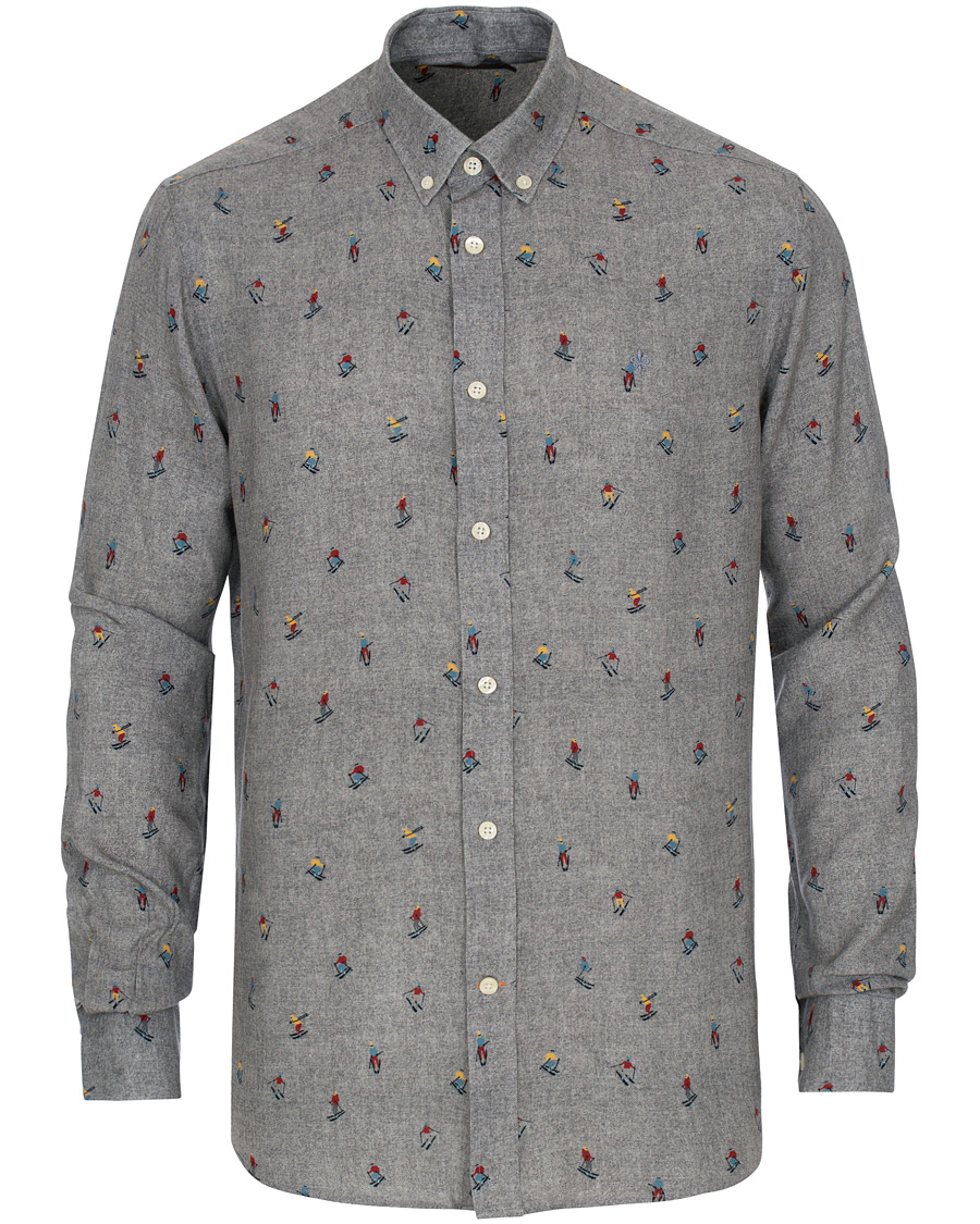 Mies | Kauluspaidat | Morris | Jasper Button Down Tencel Ski Shirt Grey