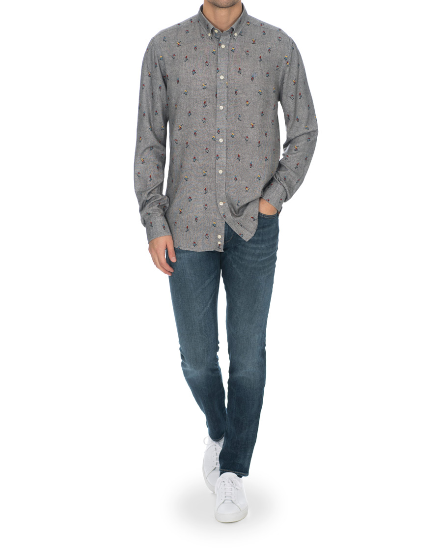 Mies | Kauluspaidat | Morris | Jasper Button Down Tencel Ski Shirt Grey