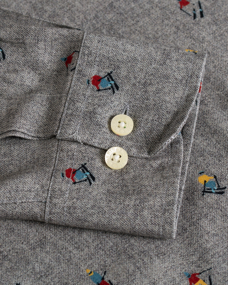 Mies | Kauluspaidat | Morris | Jasper Button Down Tencel Ski Shirt Grey