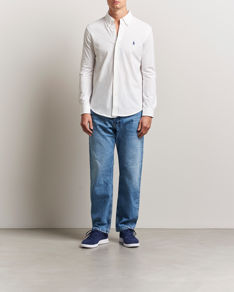 Mies | Kauluspaidat | Polo Ralph Lauren | Featherweight Mesh Shirt White
