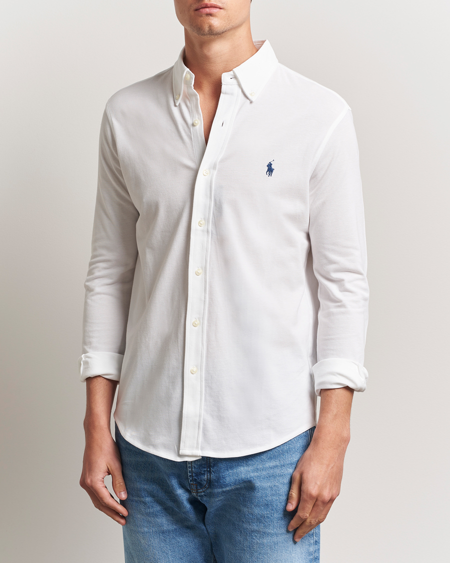 Mies | Kauluspaidat | Polo Ralph Lauren | Featherweight Mesh Shirt White