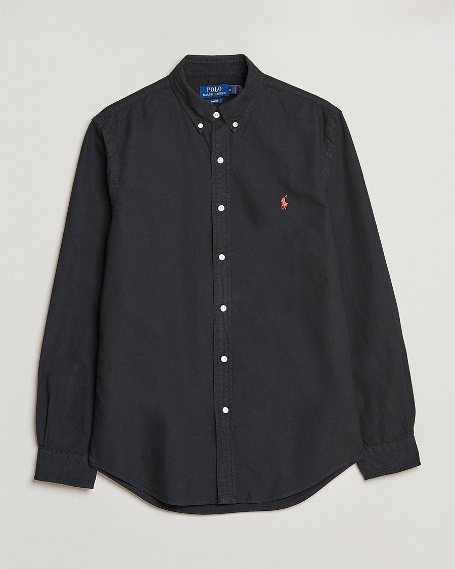 Mies | Kauluspaidat | Polo Ralph Lauren | Slim Fit Garment Dyed Oxford Shirt Polo Black