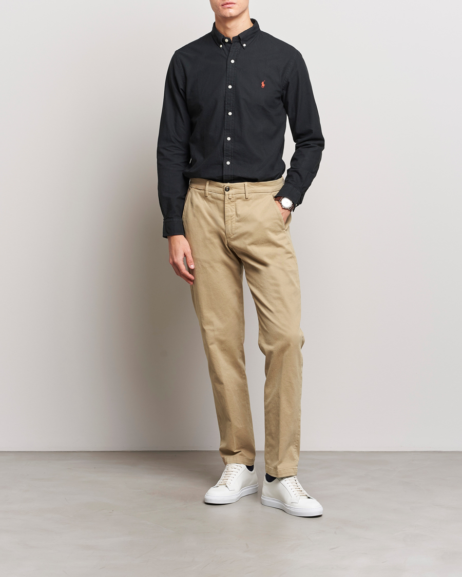 Mies | Kauluspaidat | Polo Ralph Lauren | Slim Fit Garment Dyed Oxford Shirt Polo Black