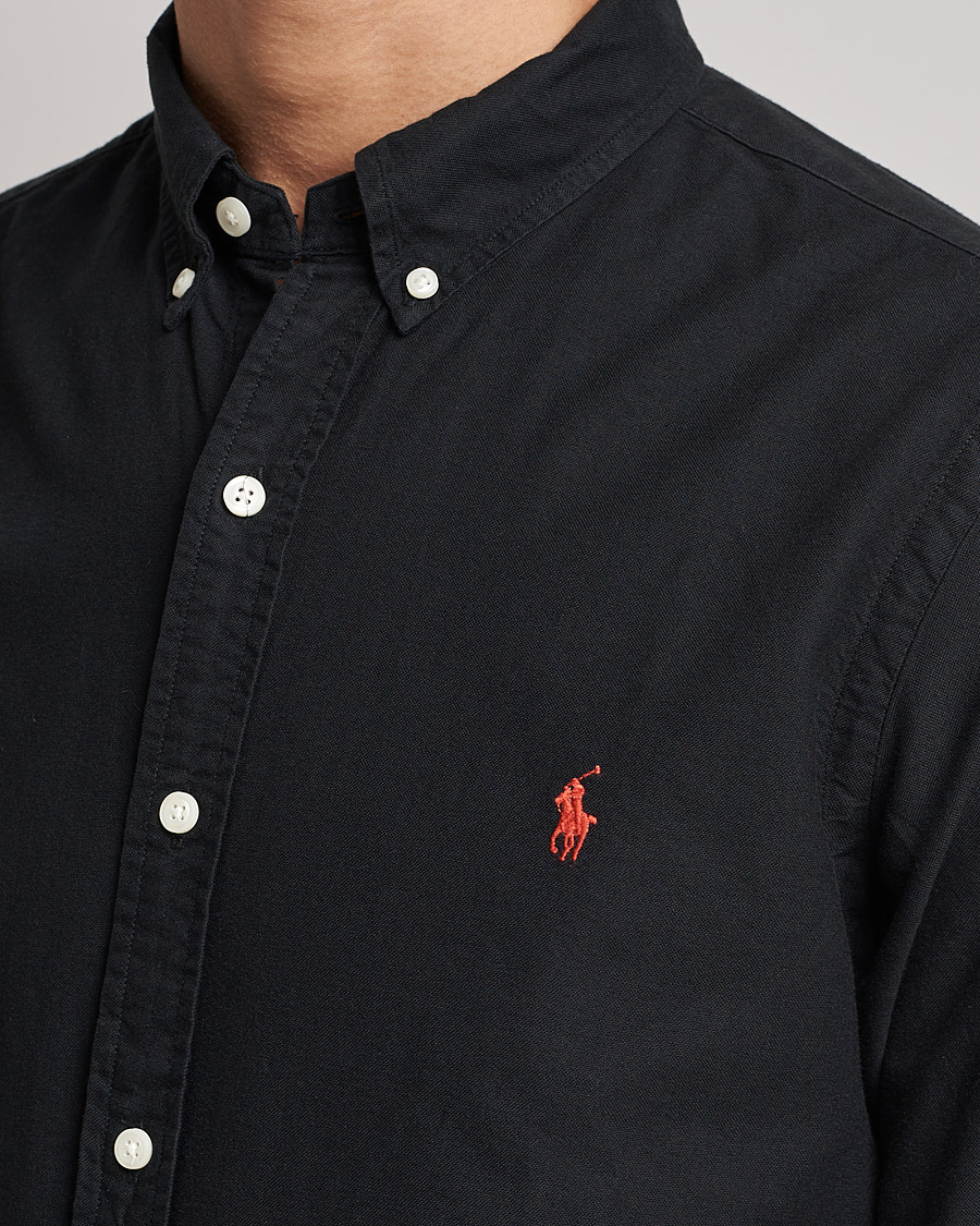 Mies | Kauluspaidat | Polo Ralph Lauren | Slim Fit Garment Dyed Oxford Shirt Polo Black
