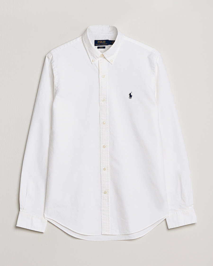 Miehet |  | Polo Ralph Lauren | Slim Fit Garment Dyed Oxford Shirt White