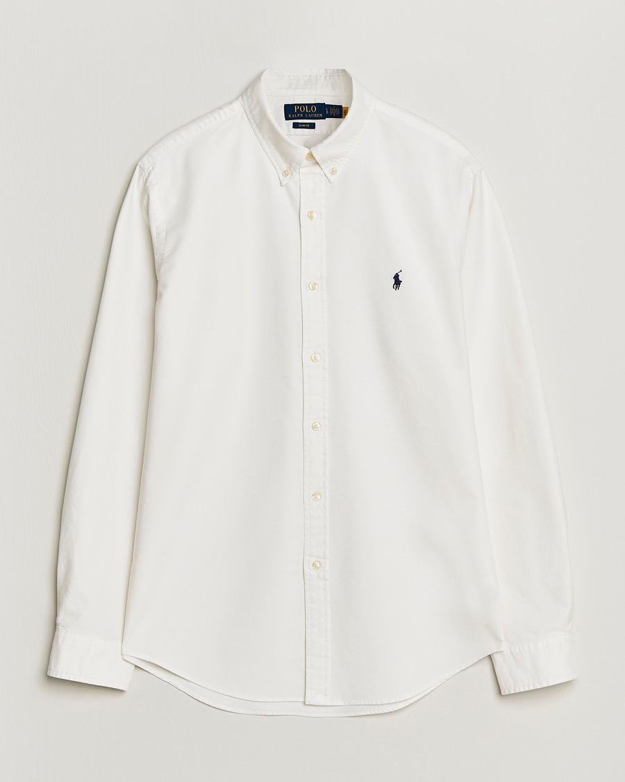 Mies | Kauluspaidat | Polo Ralph Lauren | Slim Fit Garment Dyed Oxford Shirt White