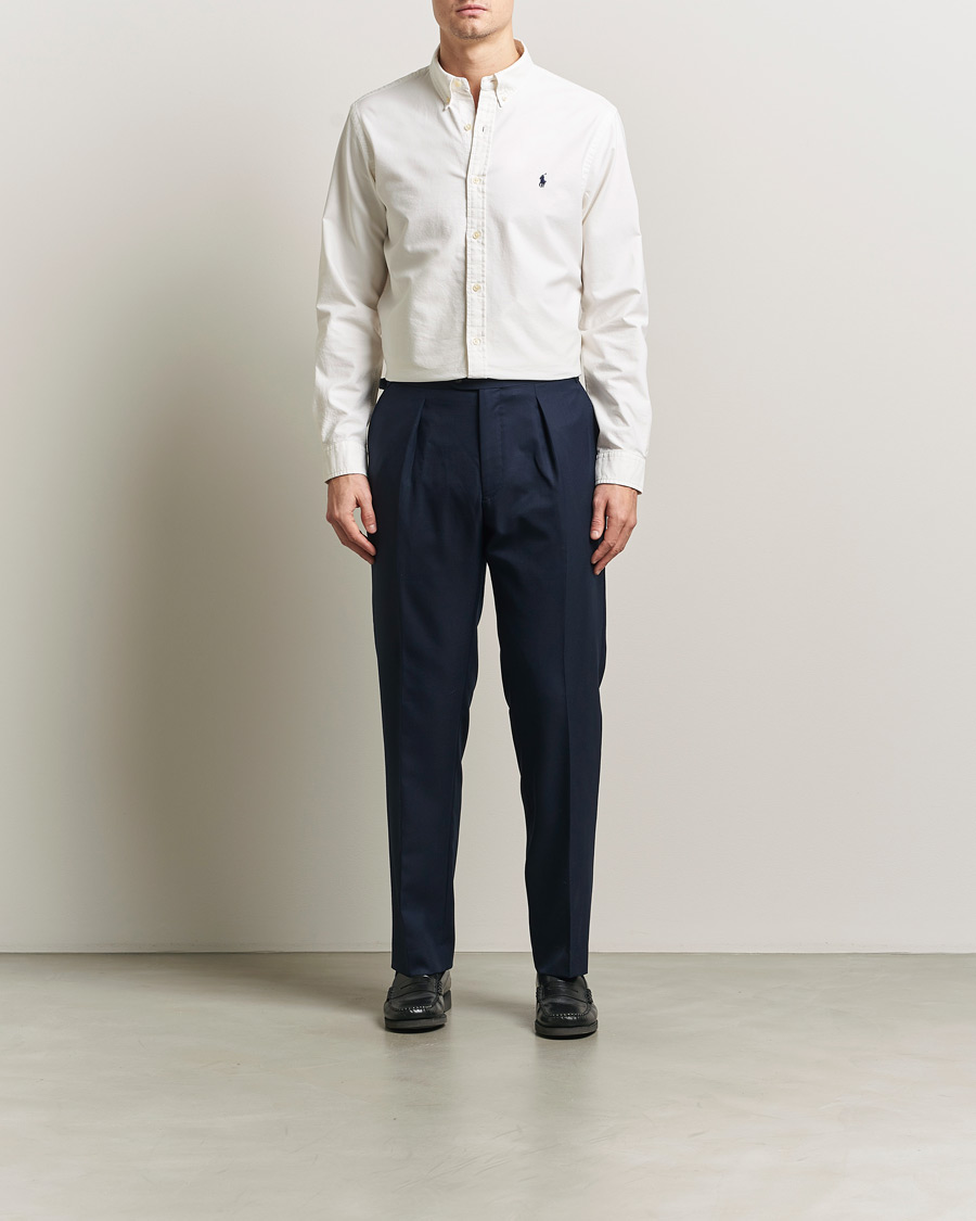Mies | Kauluspaidat | Polo Ralph Lauren | Slim Fit Garment Dyed Oxford Shirt White