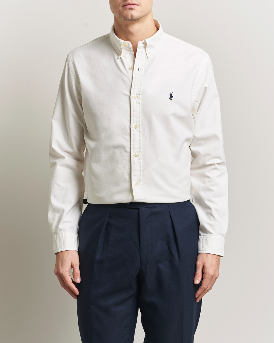 Mies | Kauluspaidat | Polo Ralph Lauren | Slim Fit Garment Dyed Oxford Shirt White