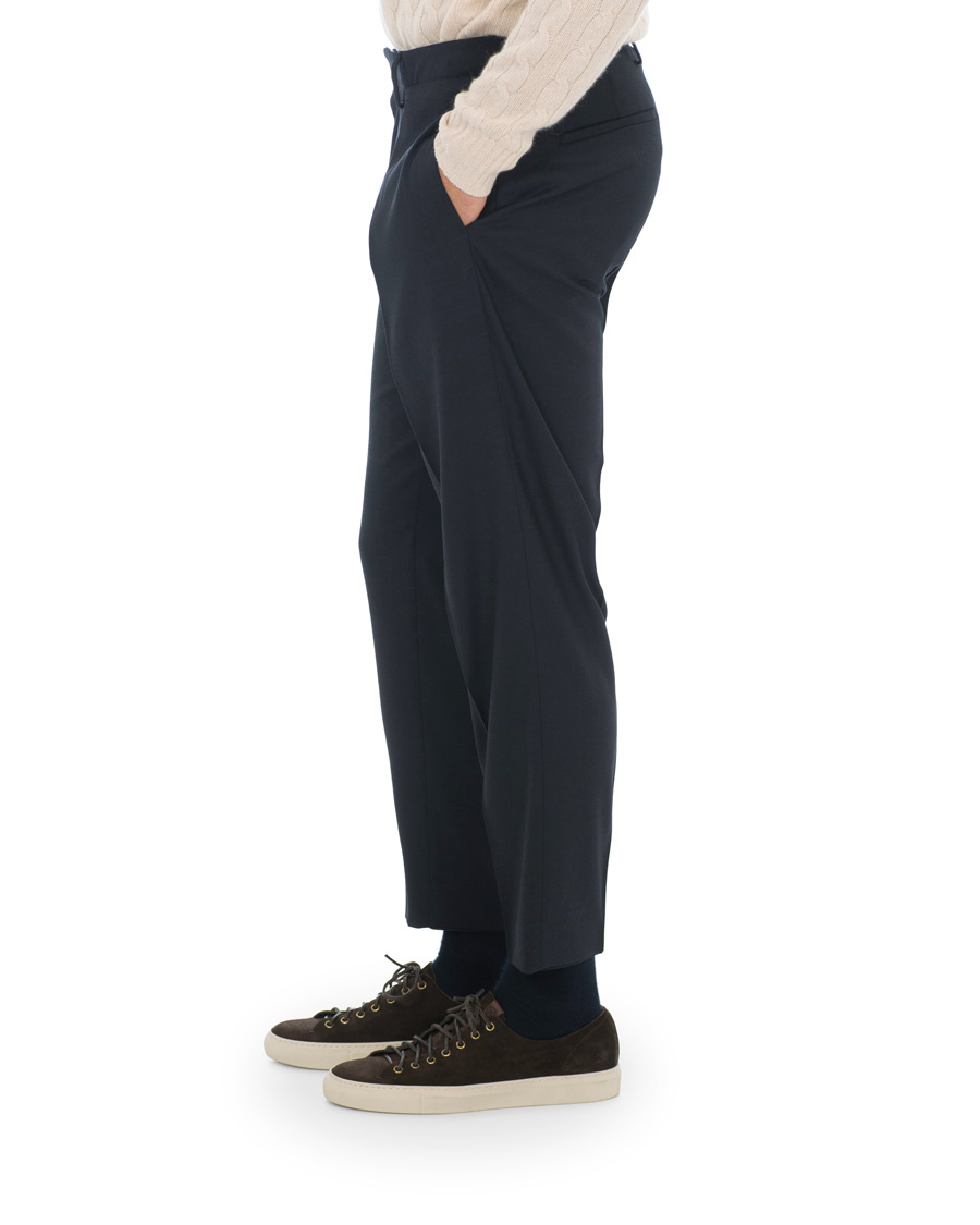 Mies | Housut | Tiger of Sweden | Tarine Cropt Pleated Trousers Navy