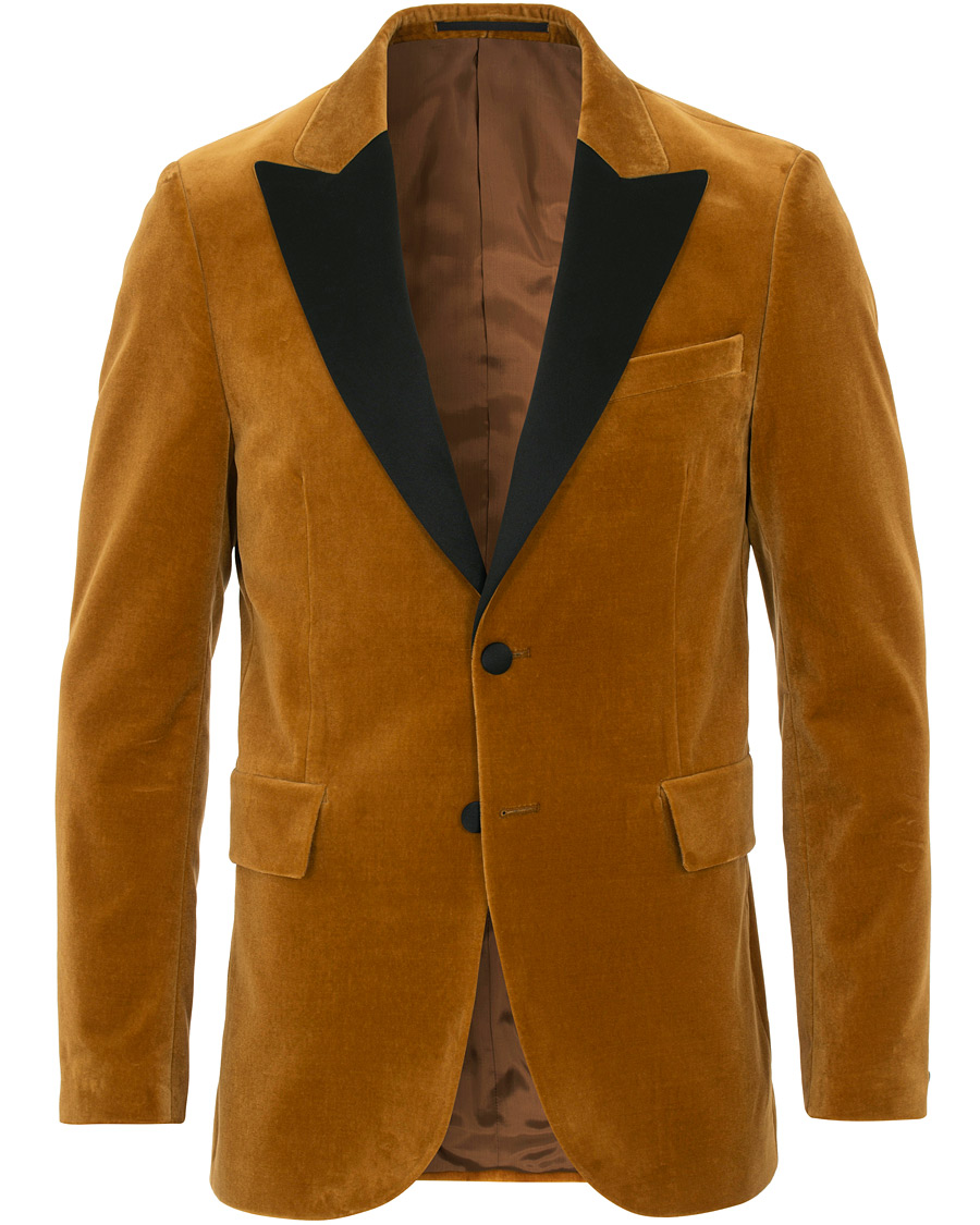 Mies | Pikkutakit | Tiger of Sweden | 1903 Velvet Tuxedo Blazer Mustard