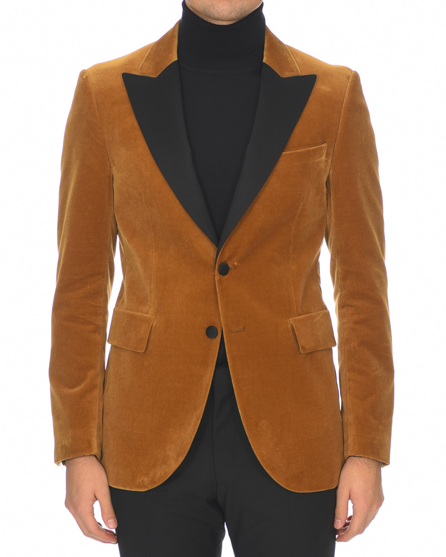 Mies | Pikkutakit | Tiger of Sweden | 1903 Velvet Tuxedo Blazer Mustard