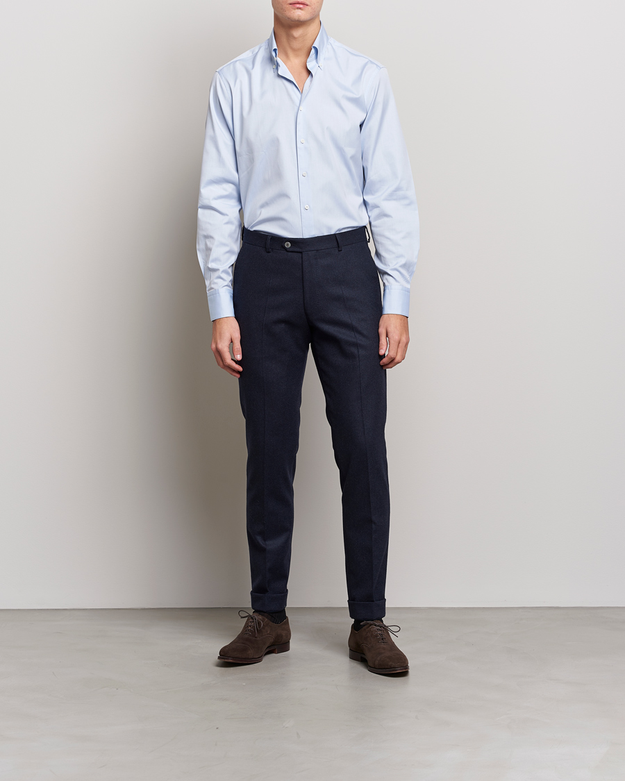 Mies |  | Stenströms | Fitted Body Button Down Shirt Light Blue