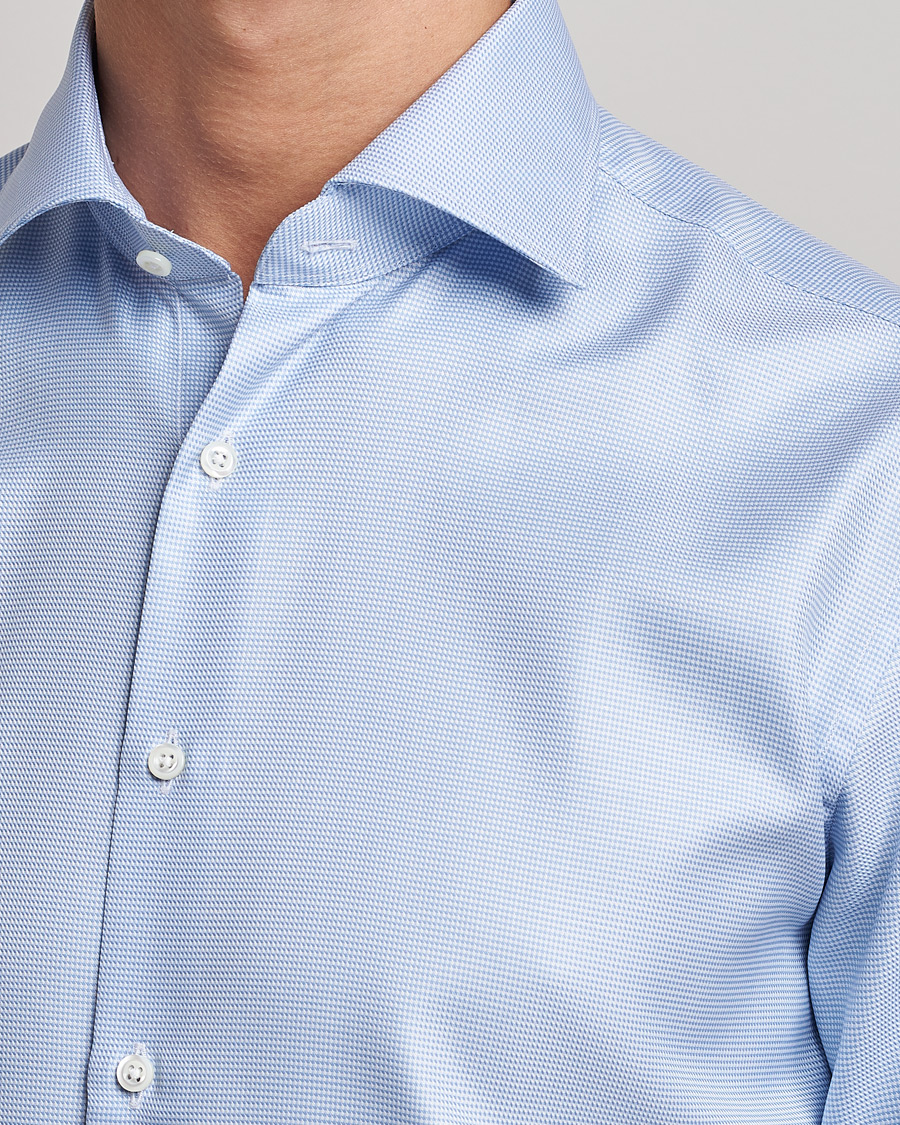 Mies | Kauluspaidat | Stenströms | Fitted Body Houndstooth Shirt Blue