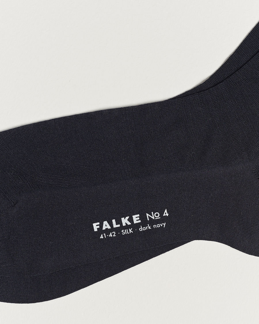 Mies |  | Falke | No. 4 Pure Silk Socks Dark Navy